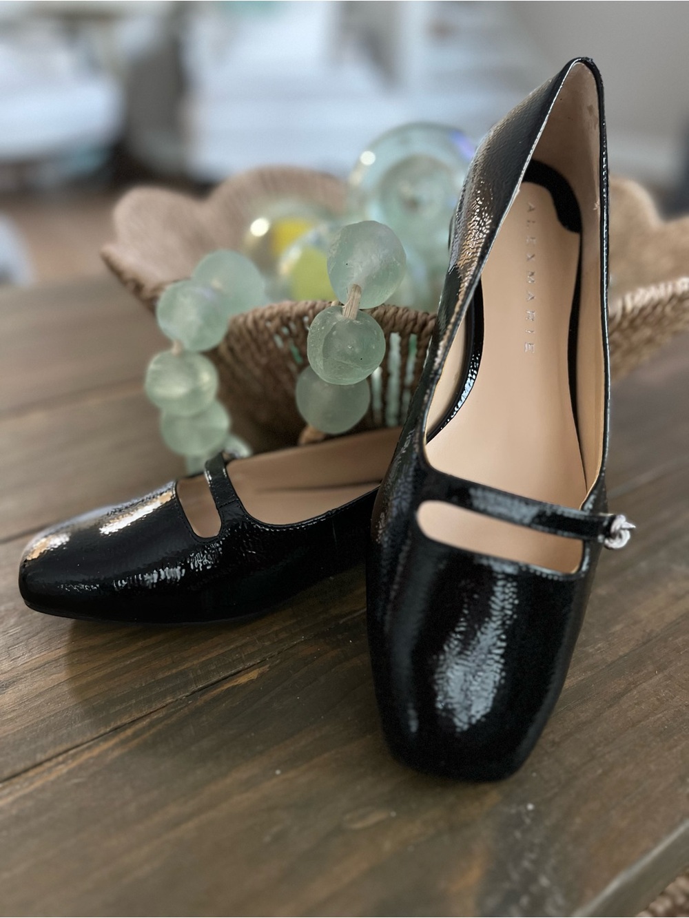 Alex Marie Black Patent Mary Jane Flats